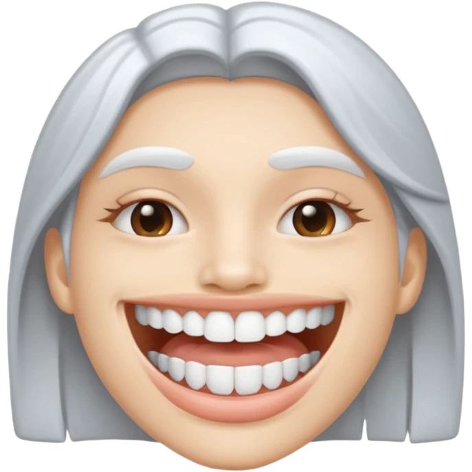 white lips silver grillz emoji