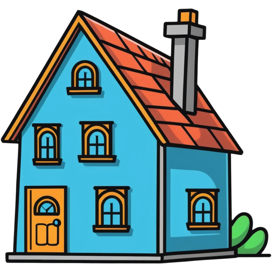 a smiling house character emoji