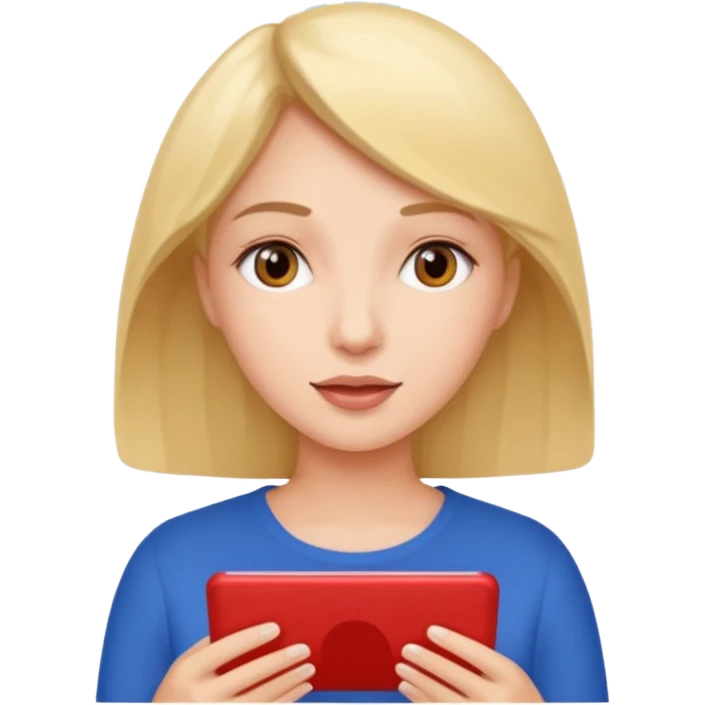 a woman talking and English letters around her emoji