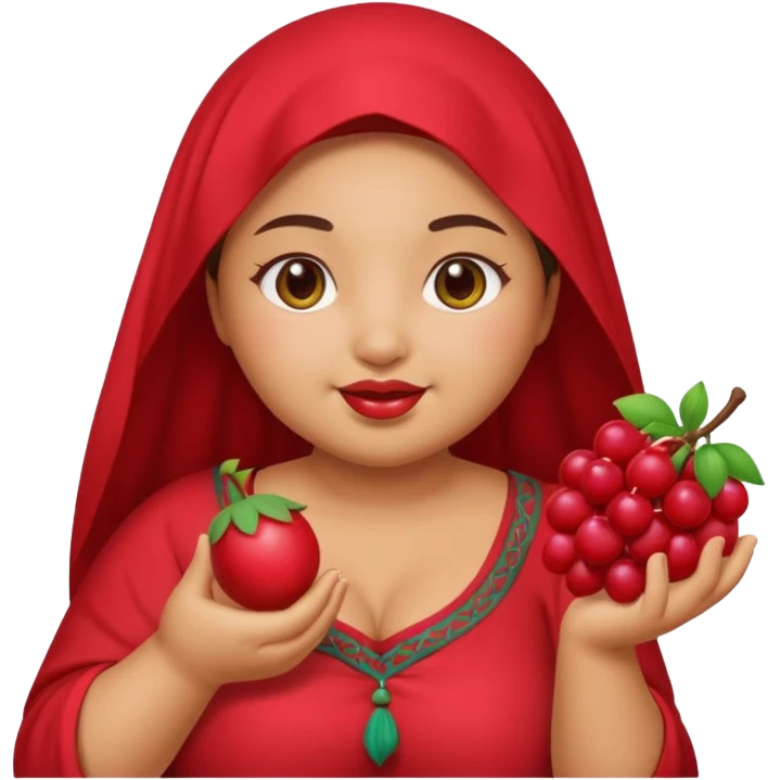 Cute emoji female chubby with a berry she is tan and moroccan  emoji