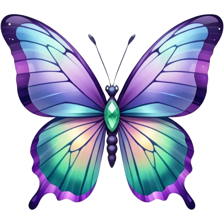 Iridescent Fluorite crystal gemstone butterfly  emoji