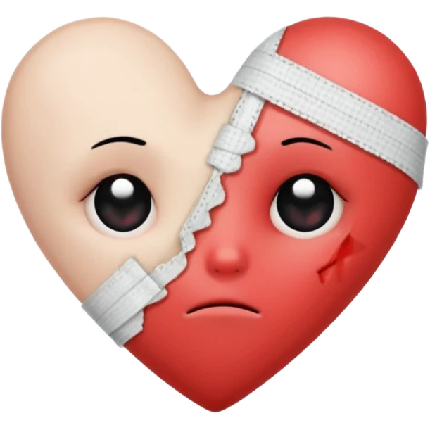 emo heart with a bandage emoji
