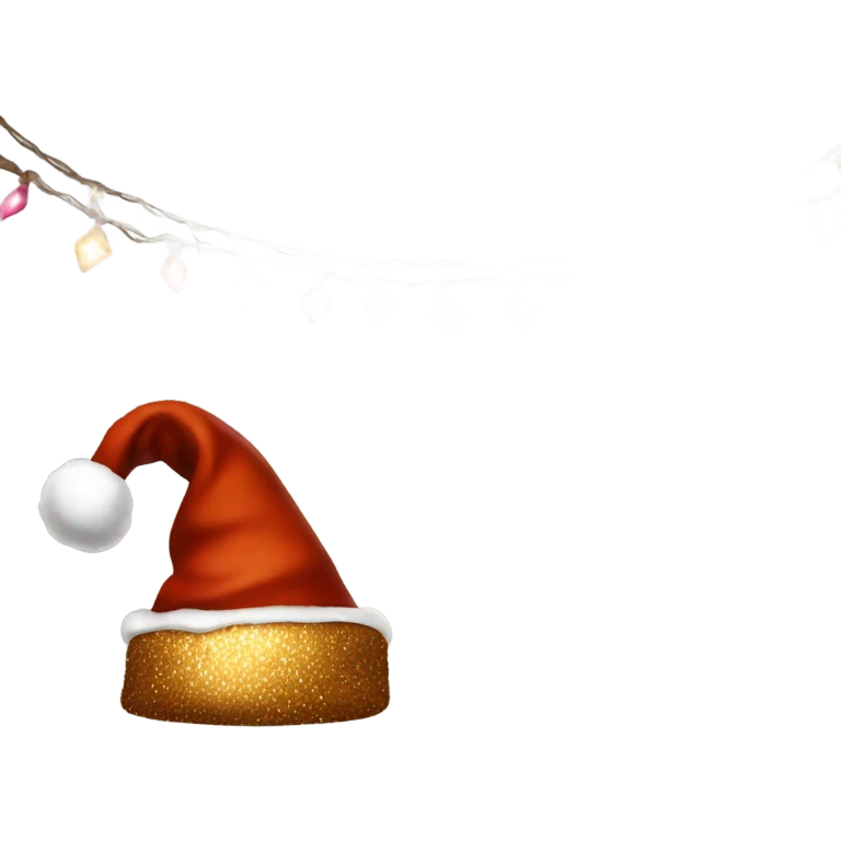 brown santa claus hat with shimmering garland emoji