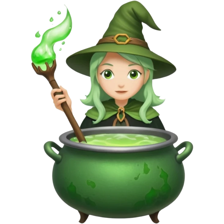 green witch cooking potion emoji