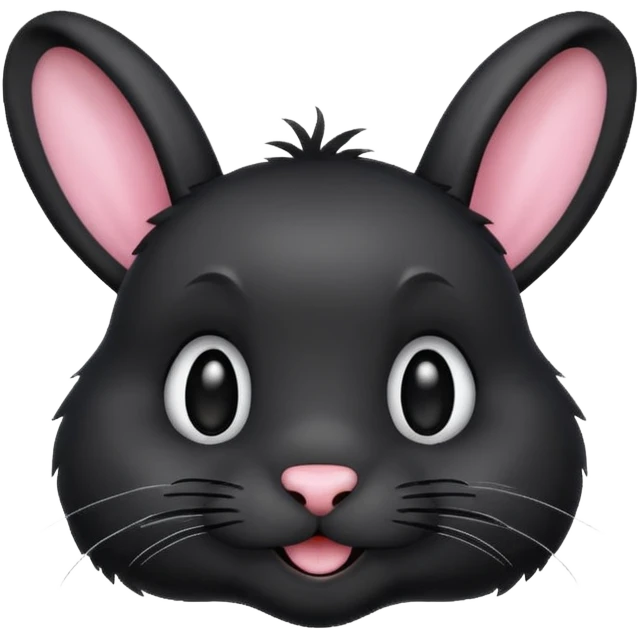 emoji d'une tête de lapin noire qui dit bonjour emoji