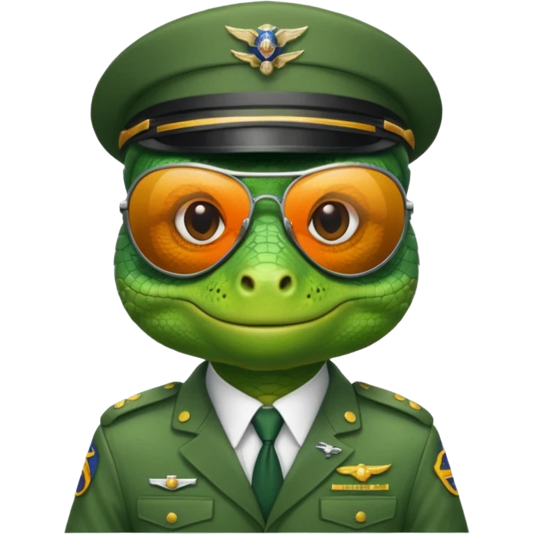 Lizard in pilot uniform with sunglasses.
















 emoji