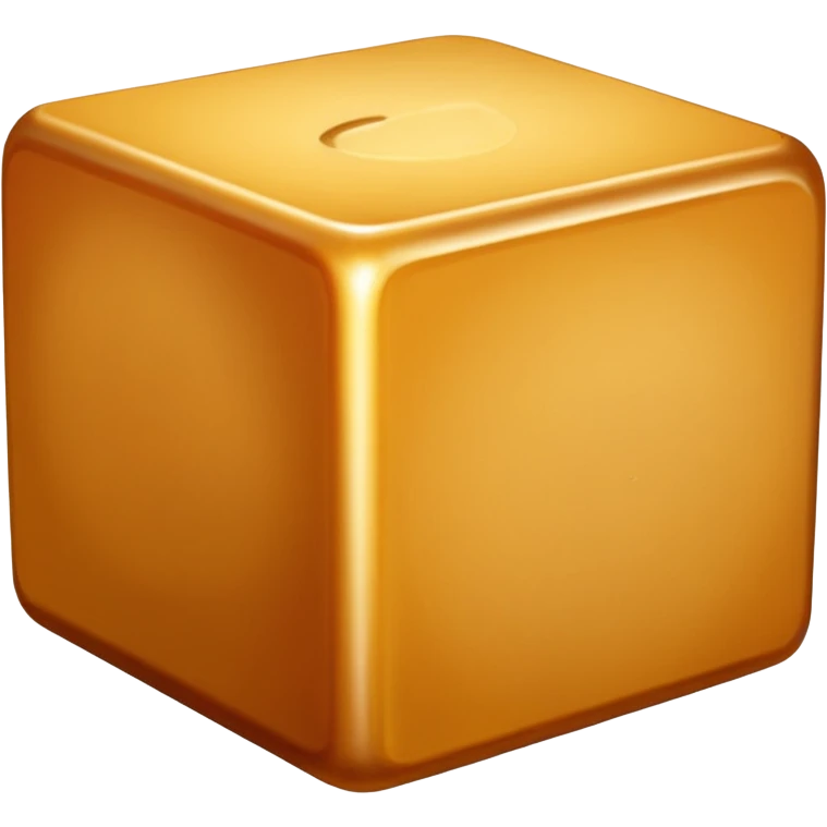 single bouillon cube, compact, slightly crumbly texture, matte golden-brown surface, neat square shape with slightly rounded edges, faint pressed markings, concentrated flavor block, no packaging or extras, soft lighting, subtle shadows, emoji scale emoji