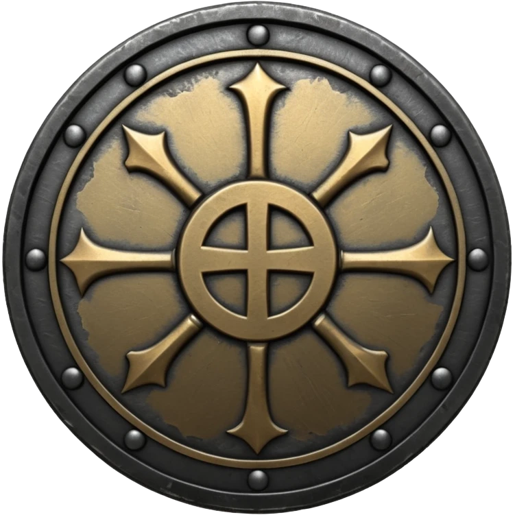 Minimal emoji, gothic metal coin made of black steel, engraved number FORTUNA at the center, ancient industrial aesthetic, worn metal texture, no glow, no neon, flat emoji design, centered, transparent background emoji
