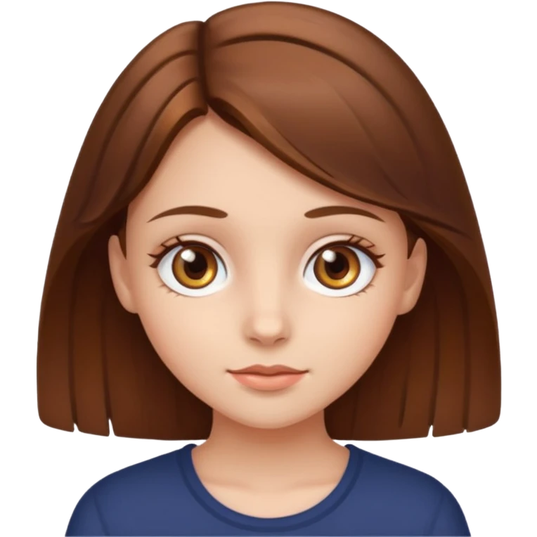 Sweet girl with hazel eyes and brown medium hair  emoji