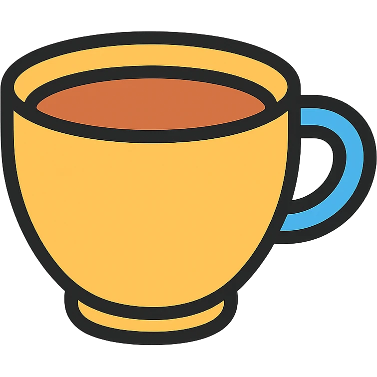 color outline icon of a coffee cup emoji