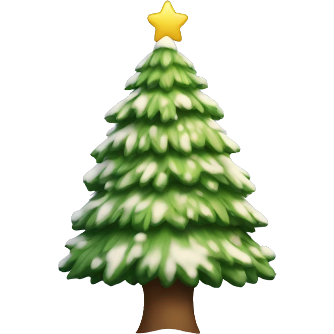 A cozy Christmas tree with snow  emoji