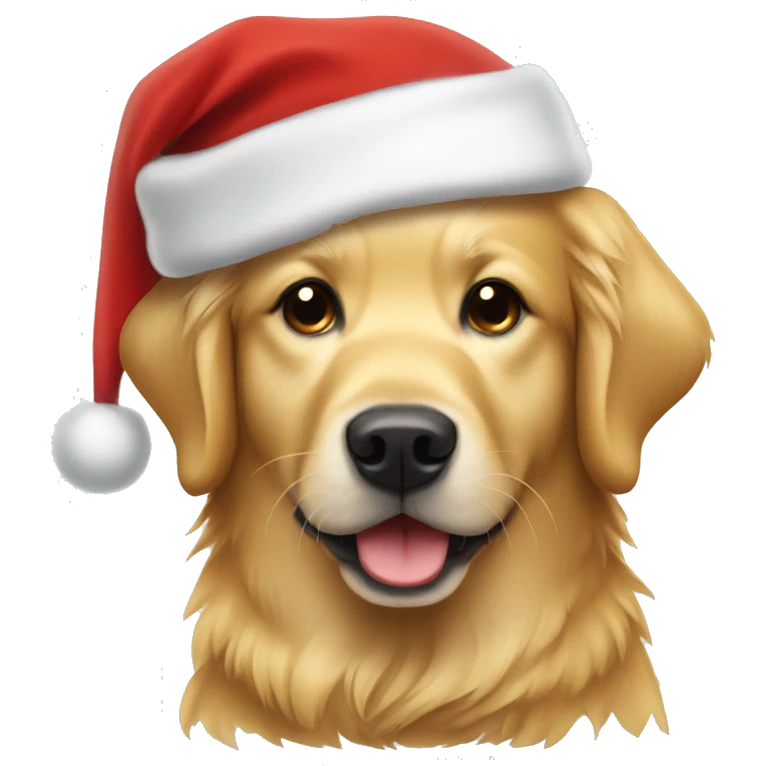 Golden retriever with Santa hat  emoji