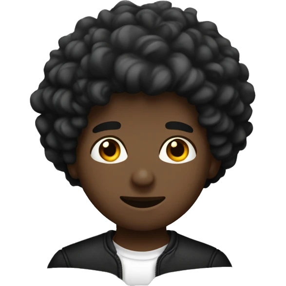 Garçon noir, cheveux cheveux crépus bouclés emoji