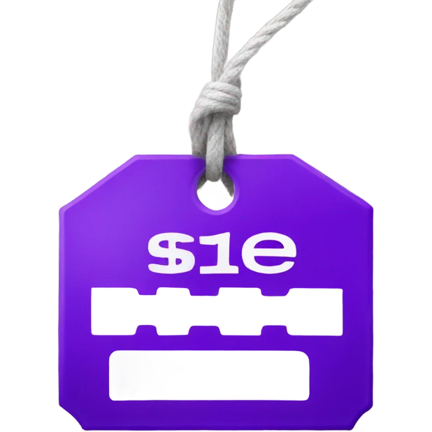 Purple price tag emoji