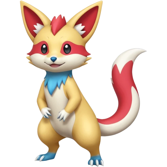 Colorful Painted Asian Cartoony Anime-styled Sneasel-Buizel-Zangoose-hybrid-fusion, full body emoji