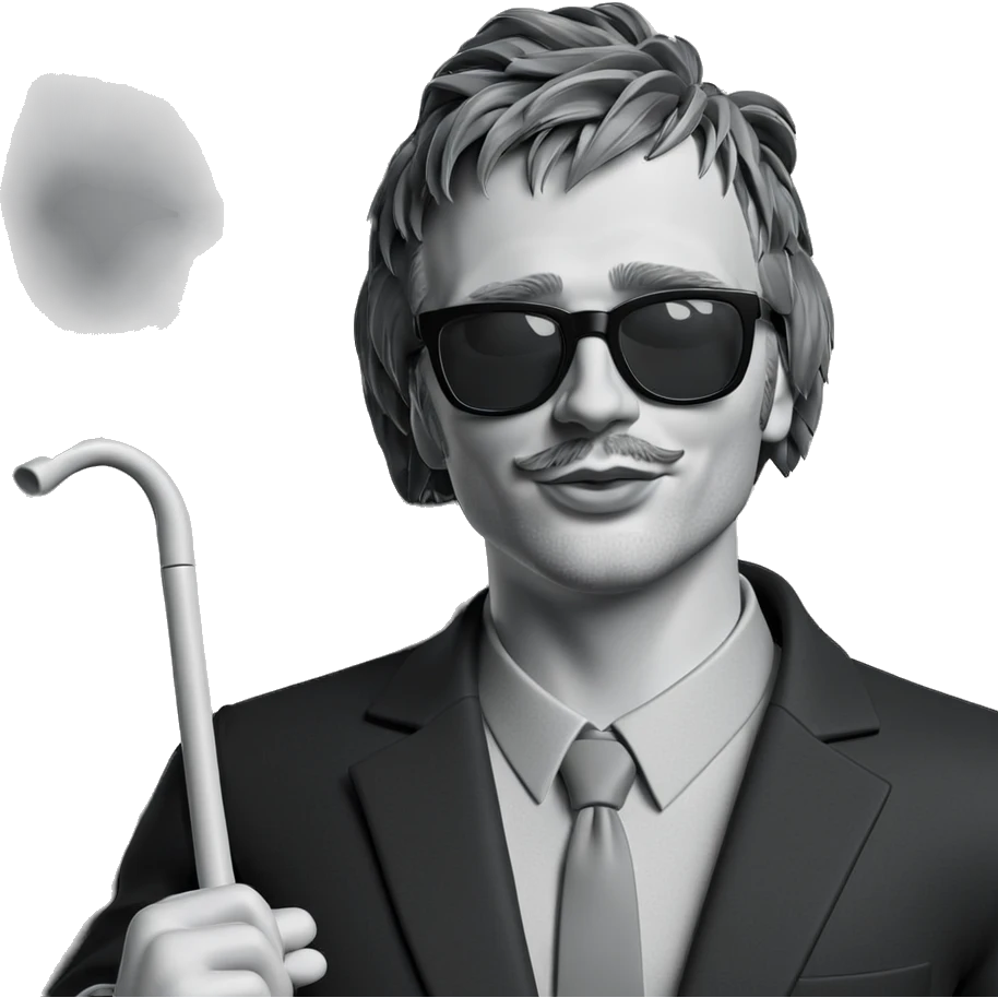 dapper gentleman in monochrome emoji