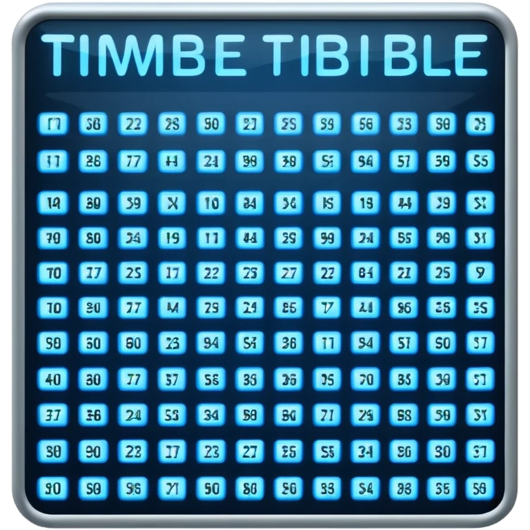 digital timetable board with rows of times emoji