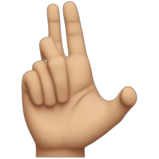 Reversed hand with index and middle finger extended down emoji