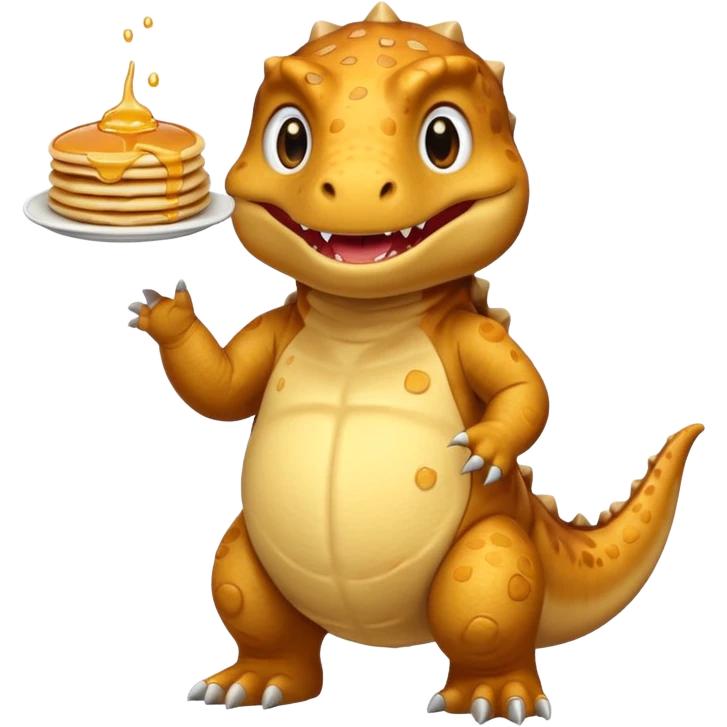 Pancake in a dinosaur costume emoji