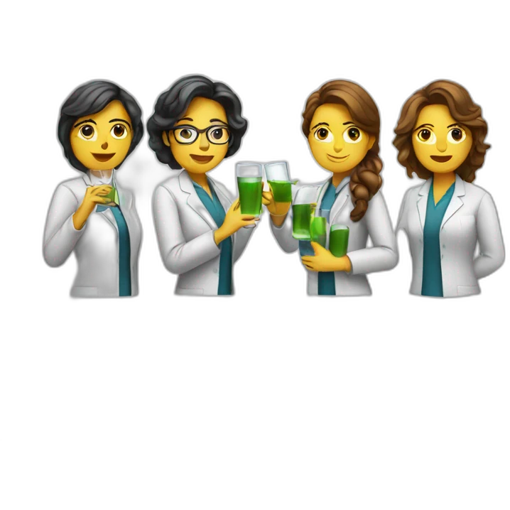 four drinking female scientists emoji