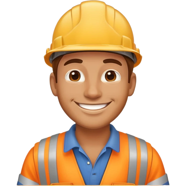 Construction worker happy emoji