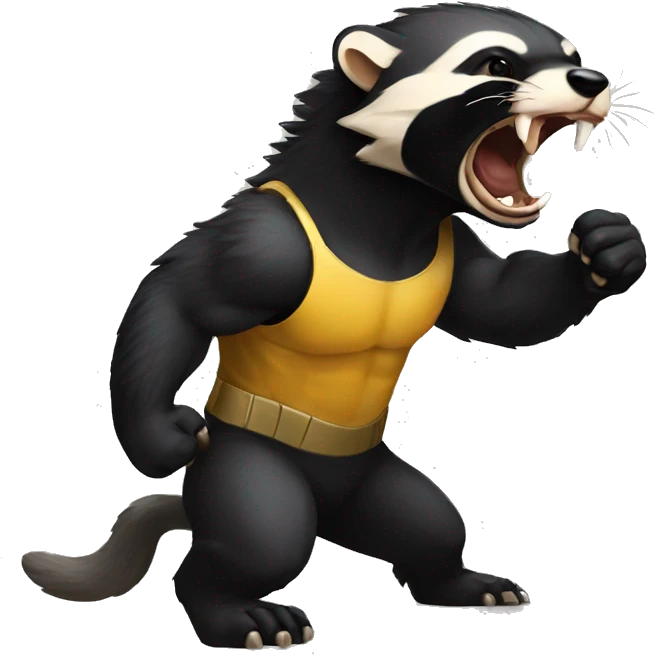 Badass honey badger fighting emoji