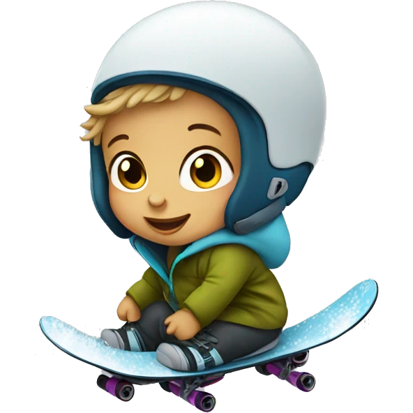 Baby boy snowboarding emoji