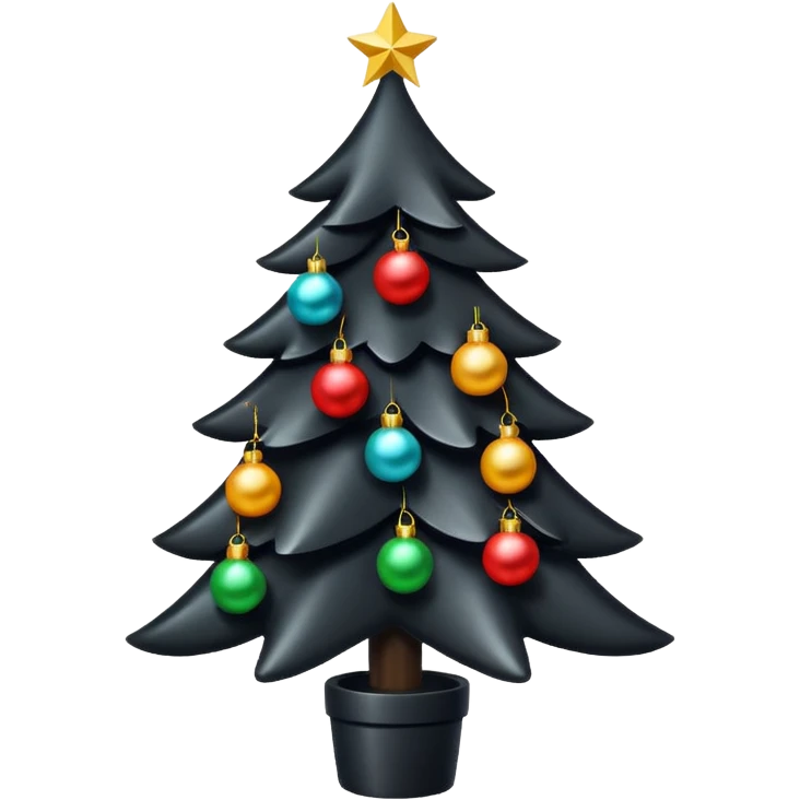 black christmas tree emoji