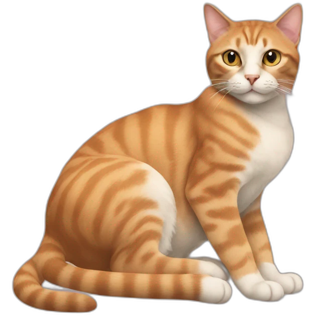 a cat lying, on the legs of a human emoji