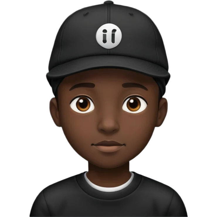 Black boy with black cap  emoji