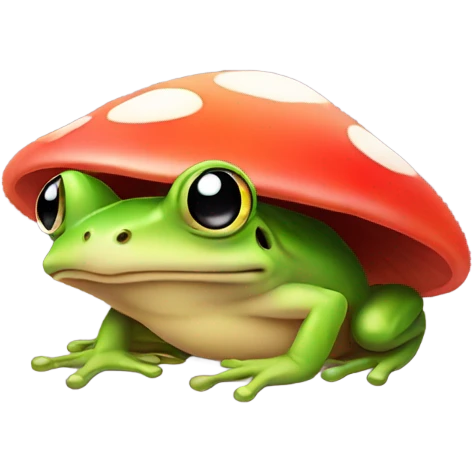Frog with a mushroom hat  emoji