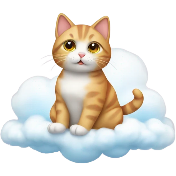 Cute cat sitting on a cloud emoji