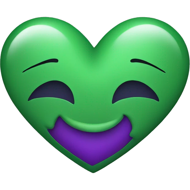 green and purple heart emoji