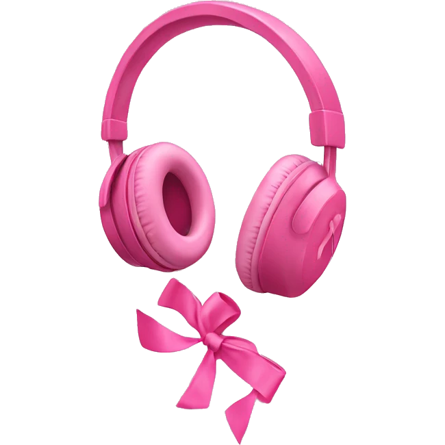 Pink headphones with pink bows￼  emoji
