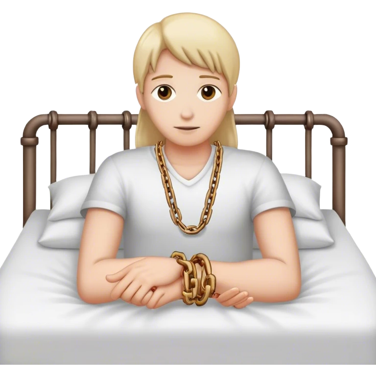 chain attached to hand in bedframe emoji