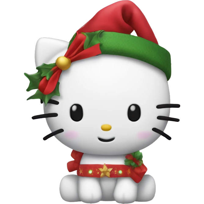 Árvore natal com enfeite Hello kitty  emoji