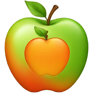 apple logo but with an orange emoji