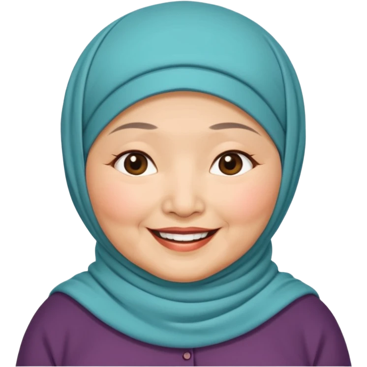 OLD ASIAN WOMAN WITH HIJAB, CHUBBY emoji