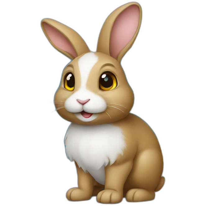 rabbit in a Ukrainian flag emoji