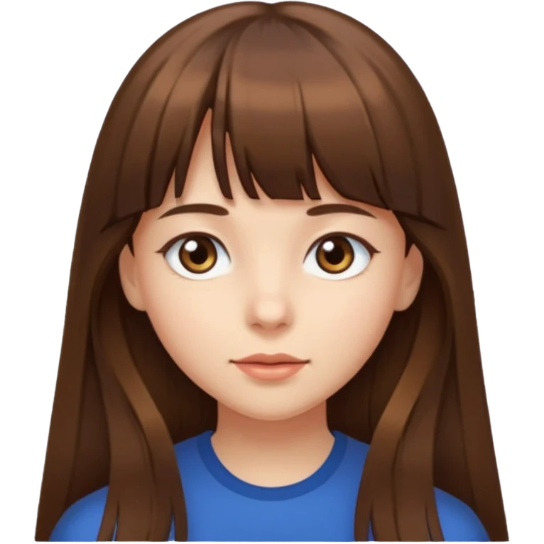 Girl with long hair and bangs emoji