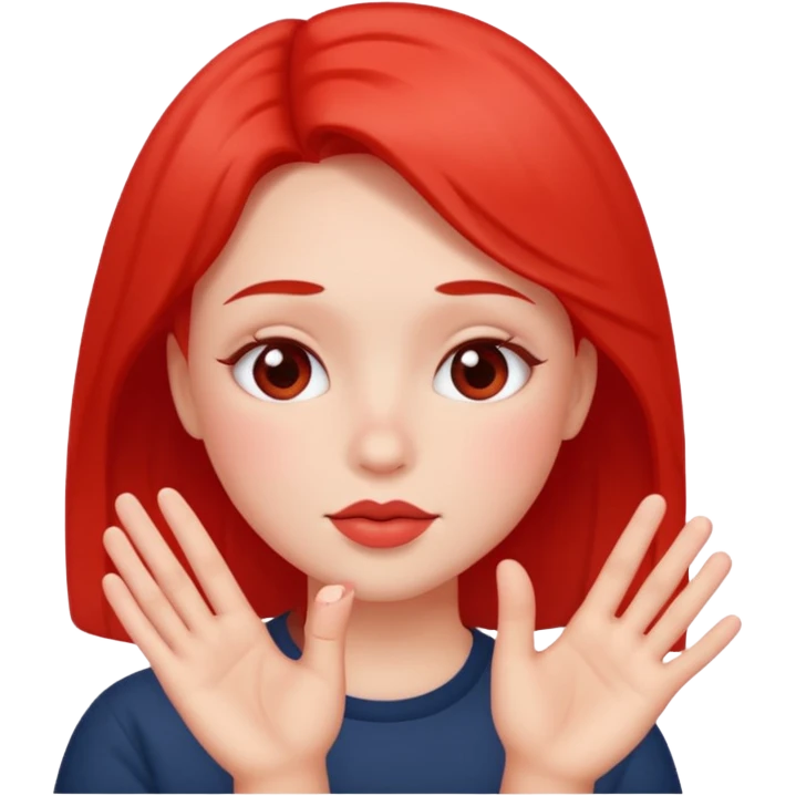 blushing with fingers emoji