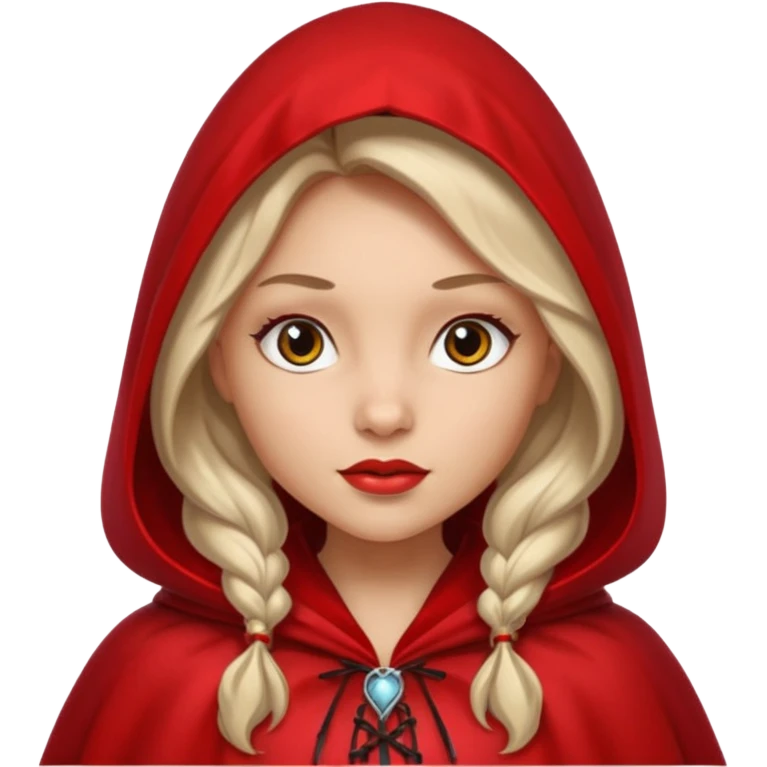 Little red riding hood light skin black with straight long wavy hair and long eyelashes  emoji