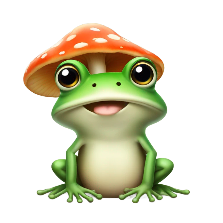 A frog living with mushroom emoji