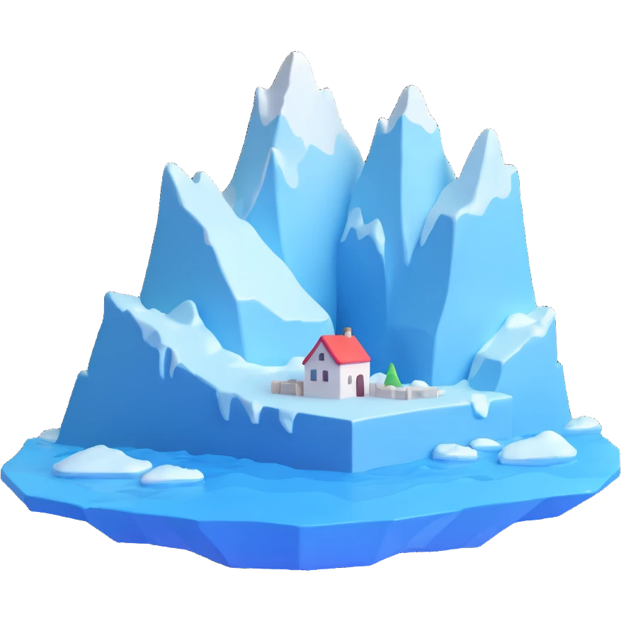 An iceberg, black emoji