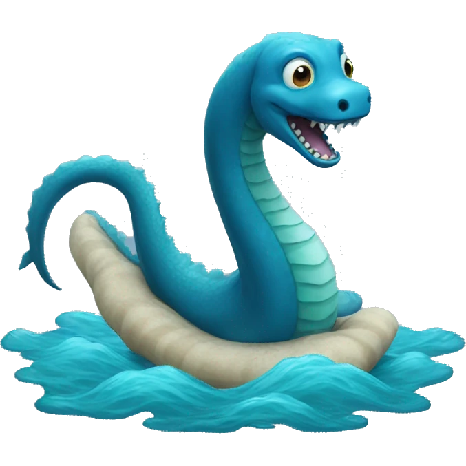 a blue lochness monster emoji