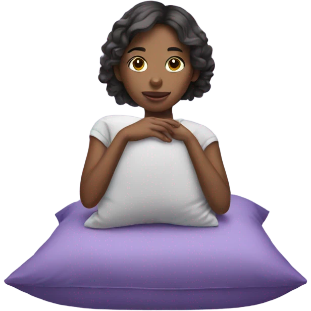 Purple girl with pillow on hands  emoji