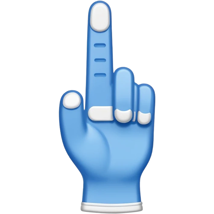 blue foam finger with white outline emoji