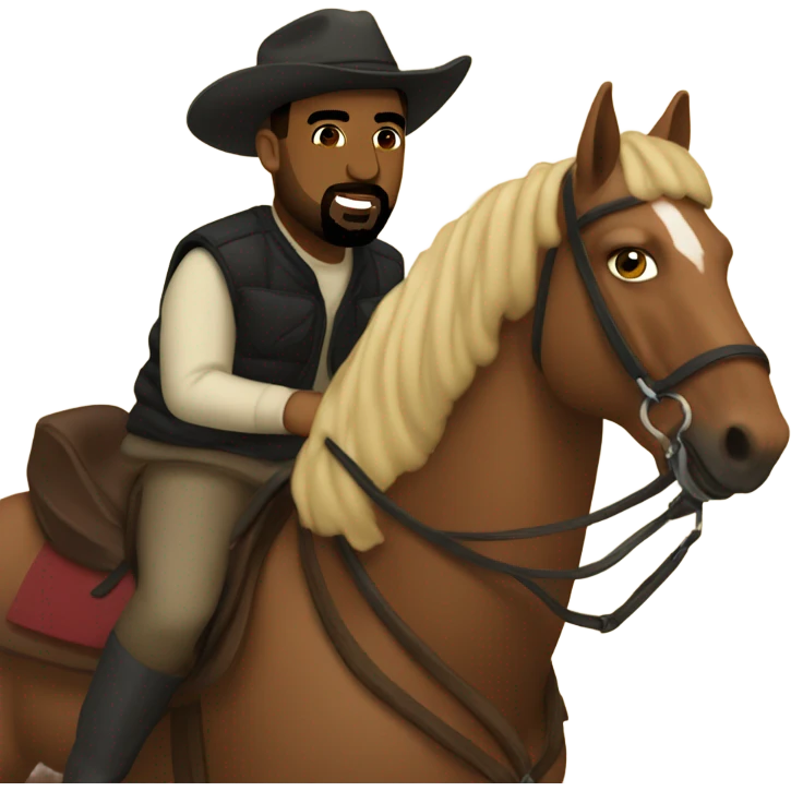 drake and kanye west riding a horse emoji