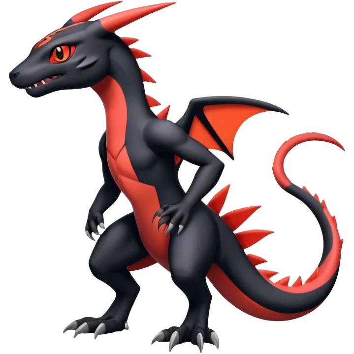 Guilmon-Salandit-Umbreon-Fakémon-hybrid-creature (full body)  emoji