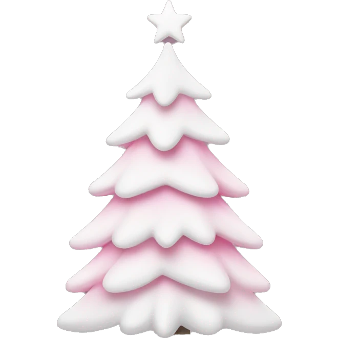 white and pink xmas tree emoji